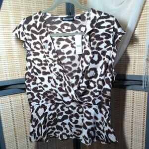 NY & Co 7th Street Design Studio Leopard Print Blouse